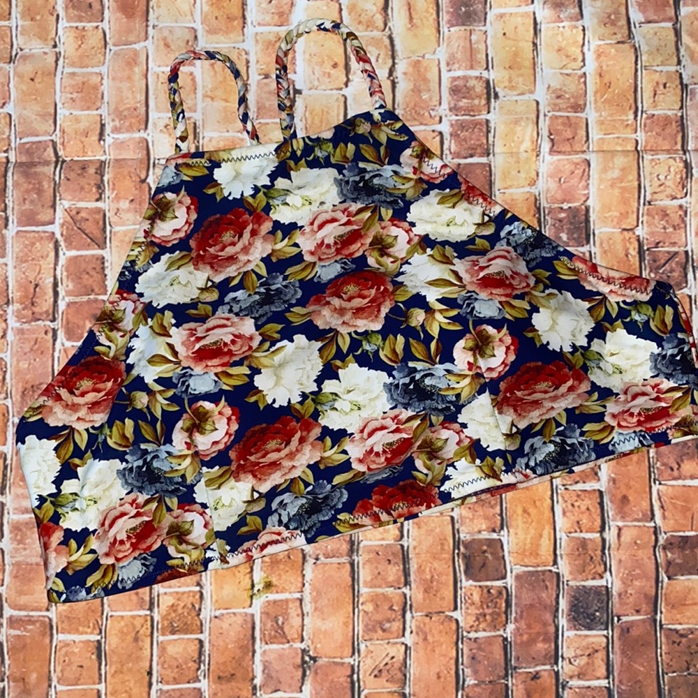 Floral Halter Bikini Top